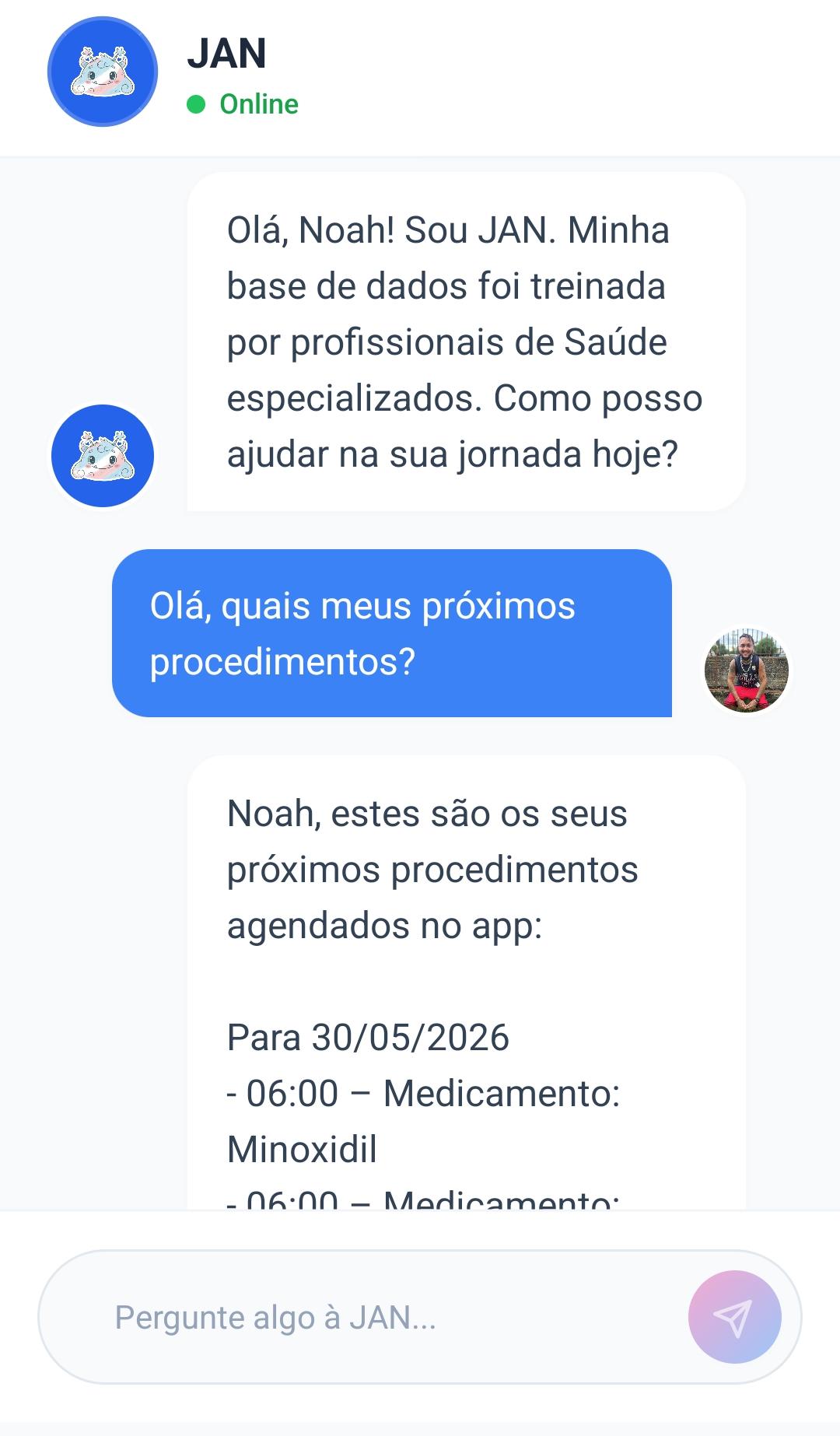 Interface do Chatbot JAN